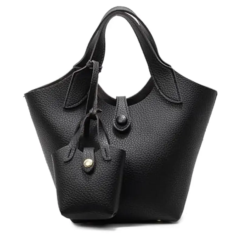 Generic PU PETTURA PETTA BAG LICCHEE BASSO DEGLI BASSO CONSAMENTO CONTENE CON SUSSE (NERO)