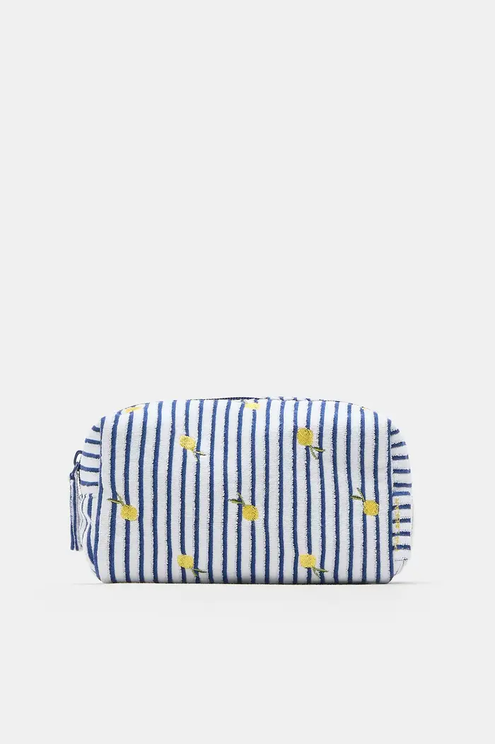 Pull&Bear Beauty Case A Righe In Spugna Azzurro