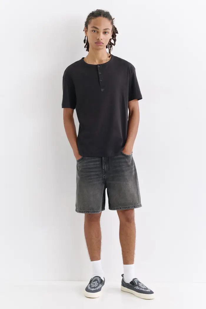 Bermuda Jeans Nero lavato