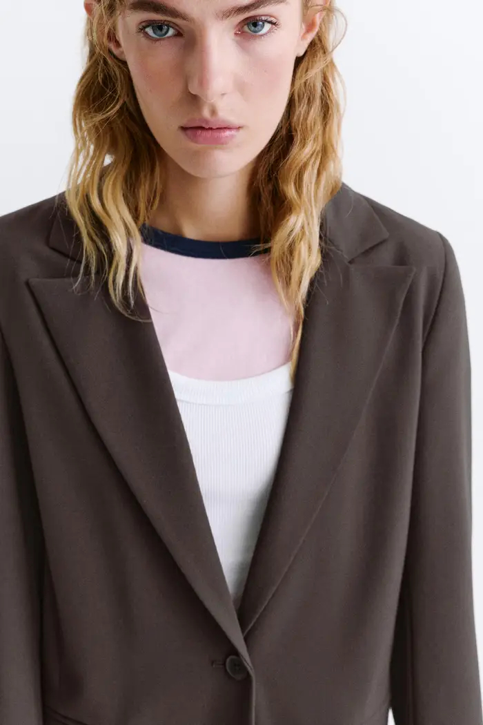 Pull&Bear Blazer Classico Marrone miniatura 3
