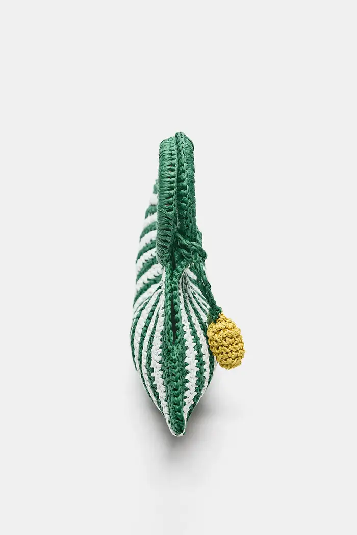 Pull&Bear Borsa A Righe Con Ornamento Verde miniatura 3