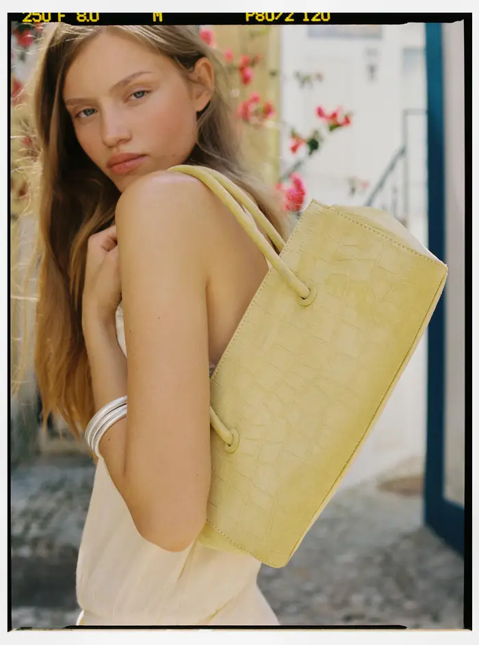 Borsa A Spalla Testurizzata Giallo