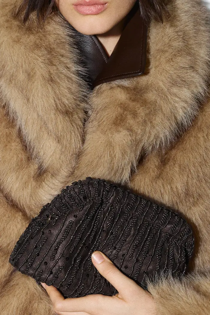 Pull&Bear Borsa Con Perline Marrone