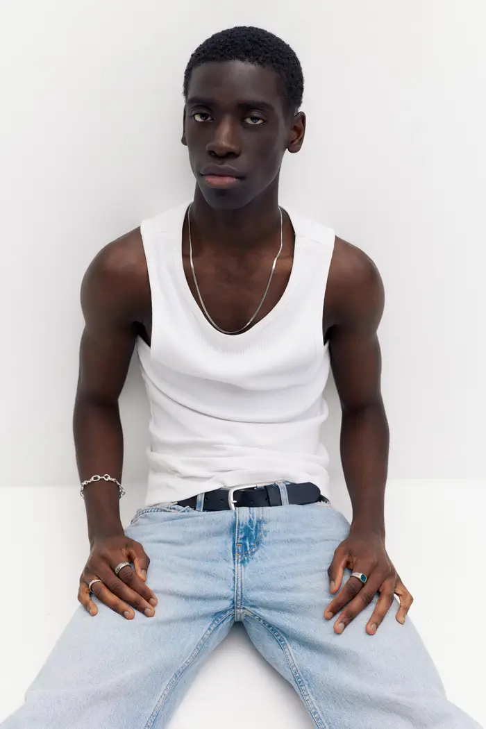 Pull&Bear Canotta A Coste Bianco