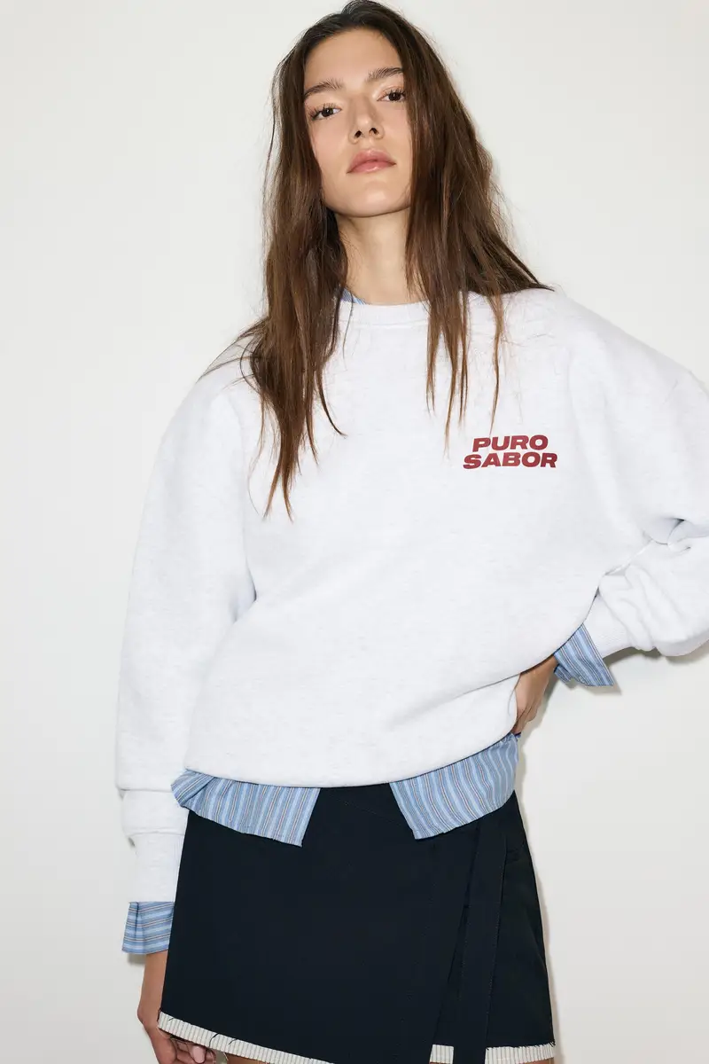 Pull&Bear Felpa Ciliegie Puro Sapore Grigio vigoré