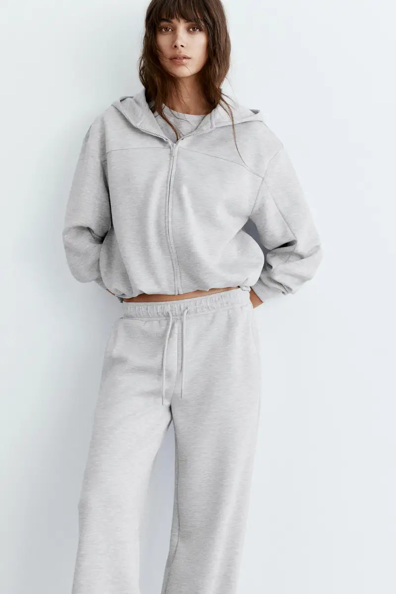 Pull&Bear Felpa Con Cappuccio Soft Touch Grigio vigoré