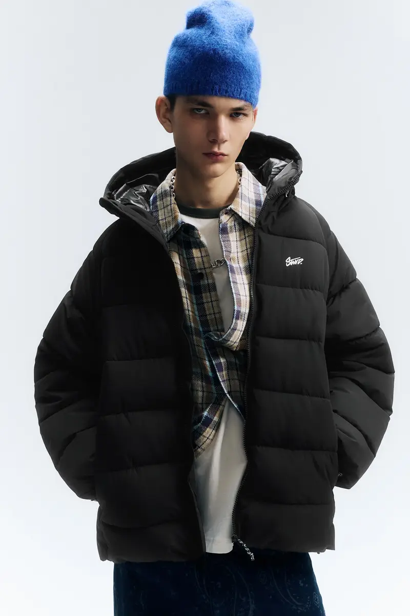 Pull&Bear Giacca Imbottita Cappuccio Stwd Nero