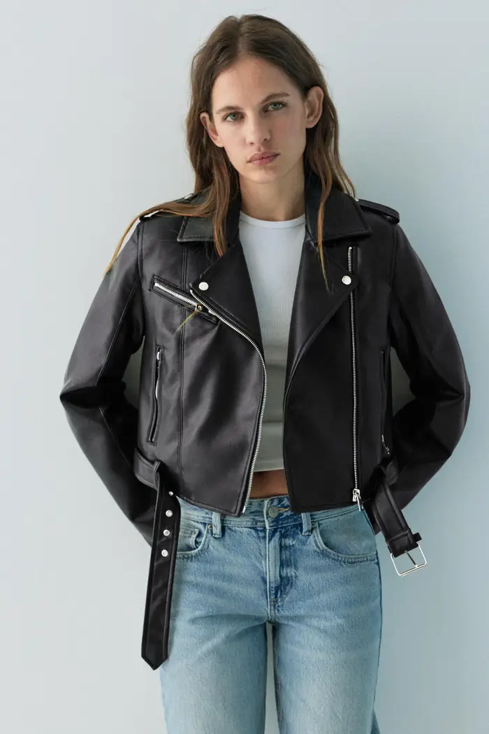 Giubbotto Biker Finta Pelle Nero