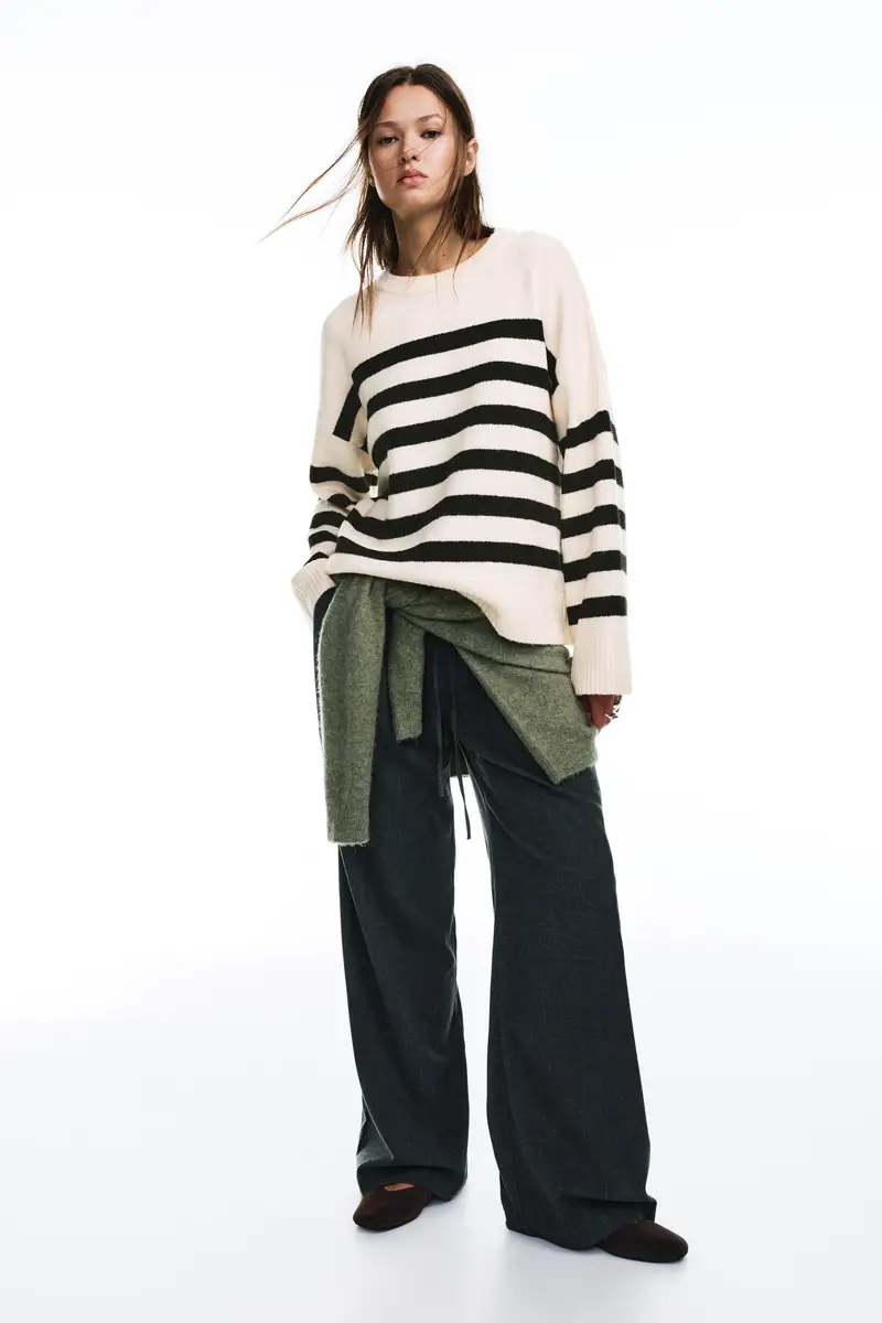 Pull&Bear Maglia A Righe Beige