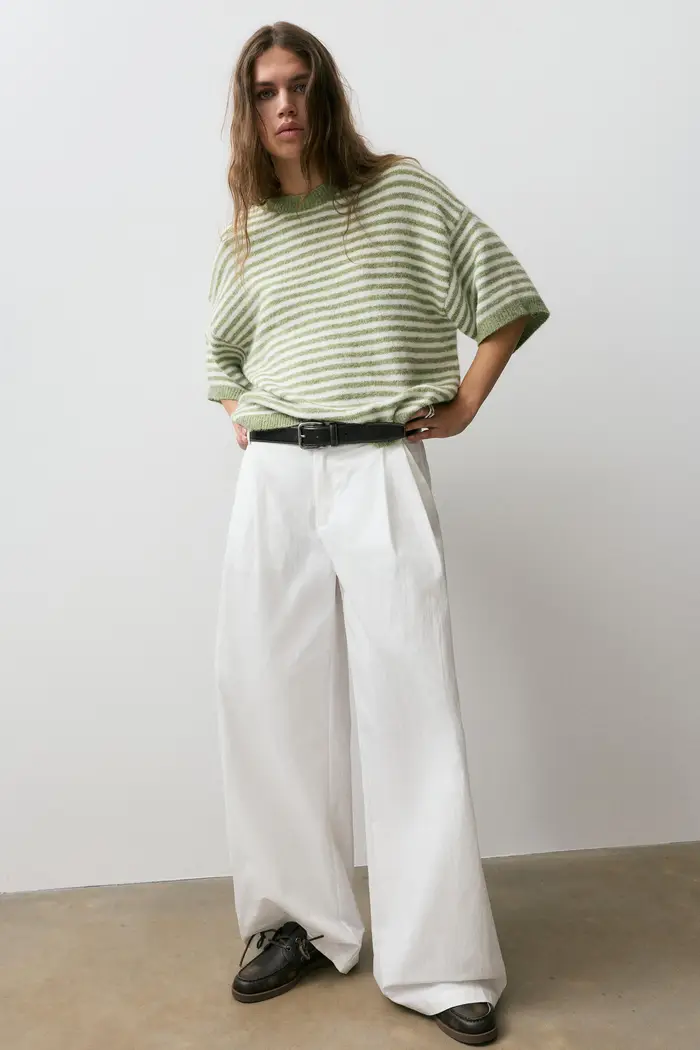 Maglia Boxy A Maniche Corte Oliva