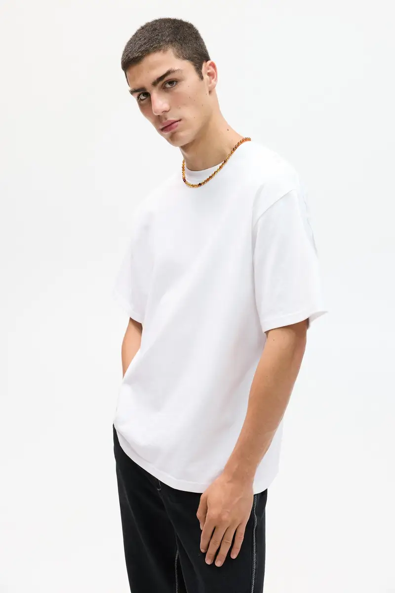 Pull&Bear Maglietta Heavy Weight Bianco