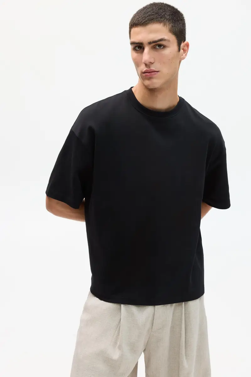 Pull&Bear Maglietta Heavy Weight Nero