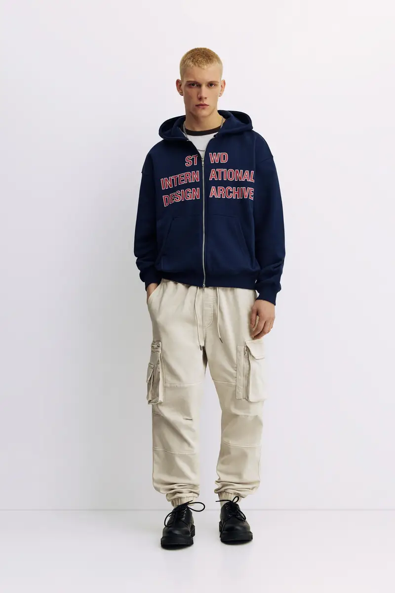 Pull&Bear Pantaloni Jogger Comfort Multi-Tasche Beige
