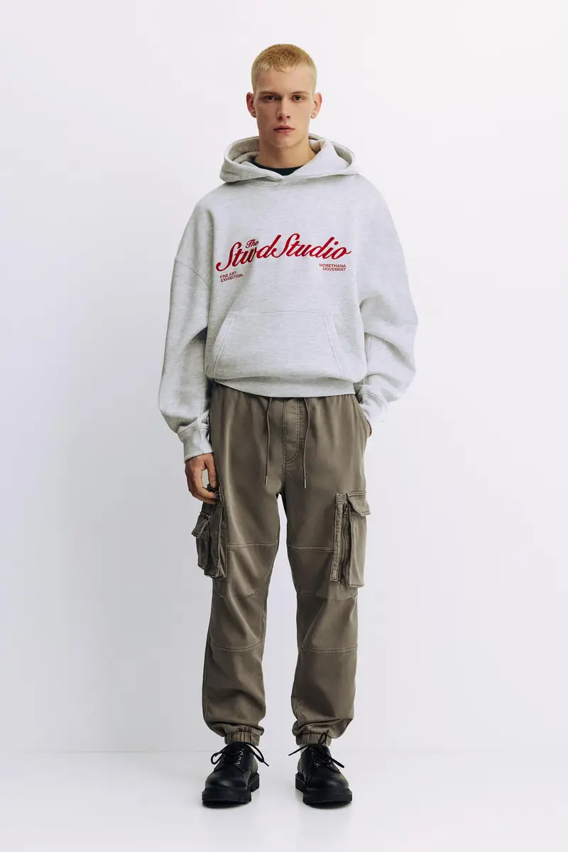 Pull&Bear Pantaloni Jogger Comfort Multi Tasche Kaki