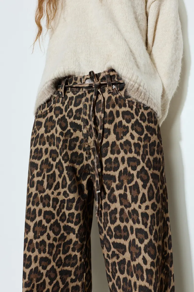 Pull&Bear Pantaloni leopardati con cordoncino miniatura 3