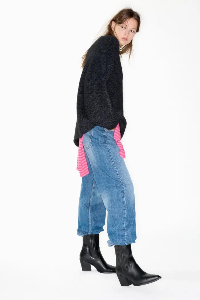 Pull&Bear Stivaletti Con Tacco Cowboy Nero
