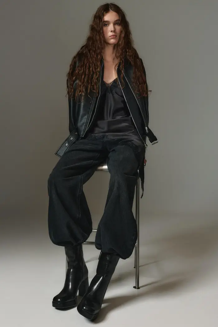Pull&Bear Stivaletti Con Tacco E Plateau Nero