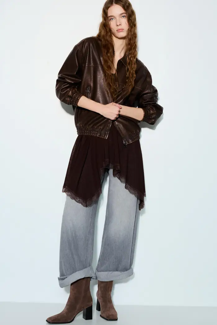 Pull&Bear Stivaletti Con Tacco In Pelle Taupe