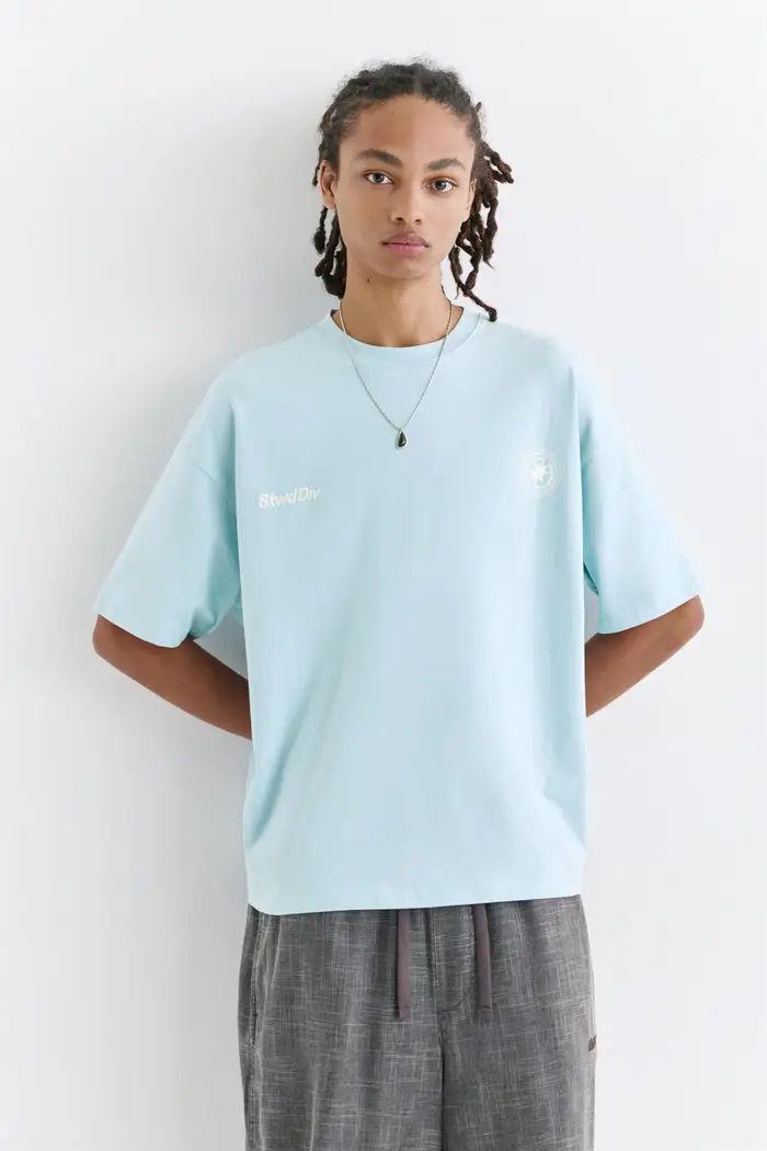 T-Shirt Stwd Boxy Azzurro pastello