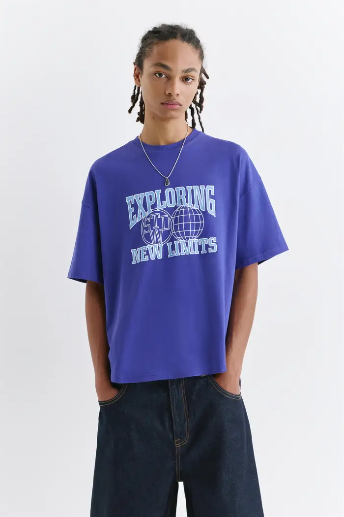 T-Shirt Stwd Boxy Blu Azzurro