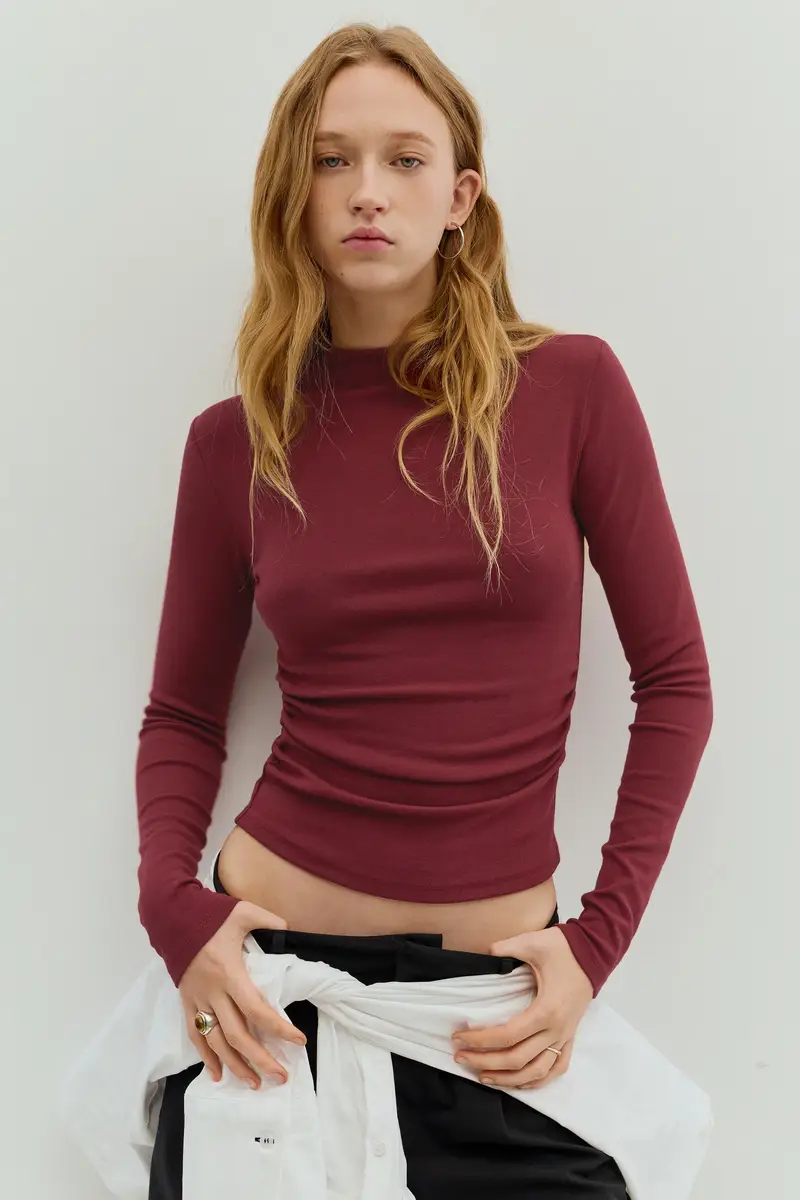 Pull&Bear Top Bordeaux 3850620