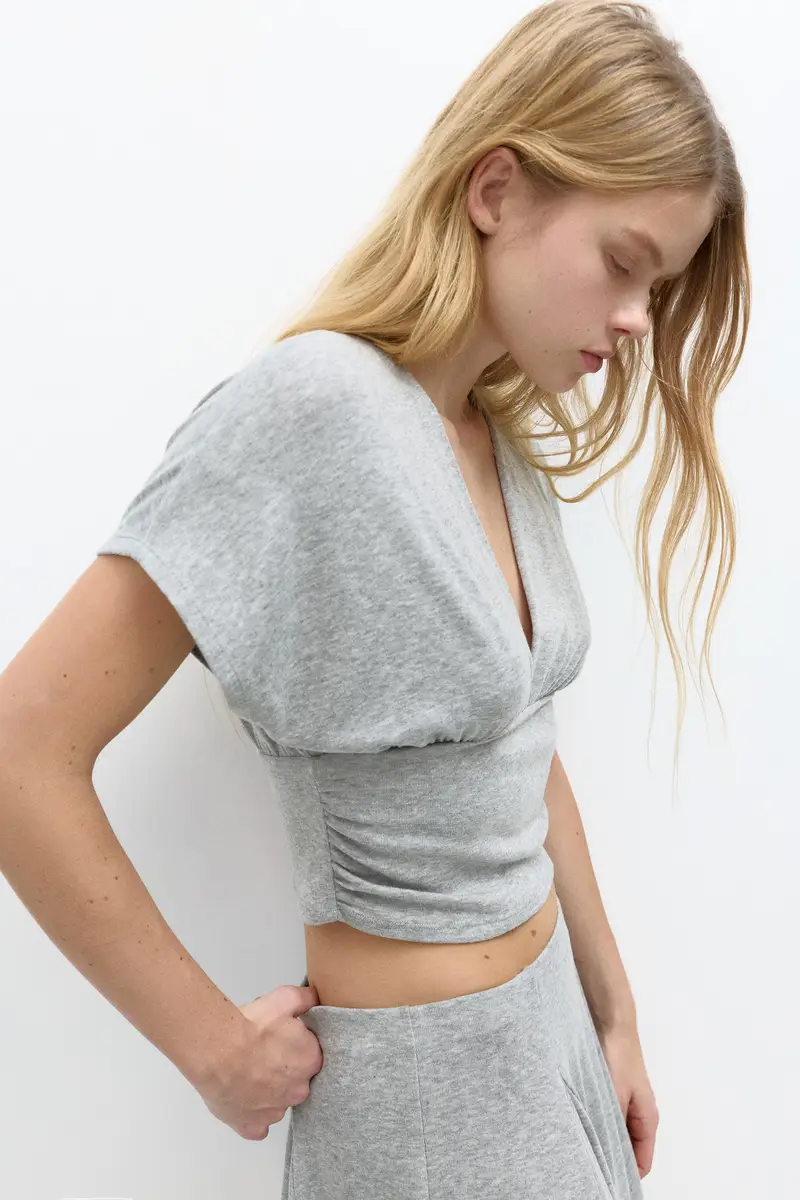 Pull&Bear Top Grigio 4164621 miniatura 3