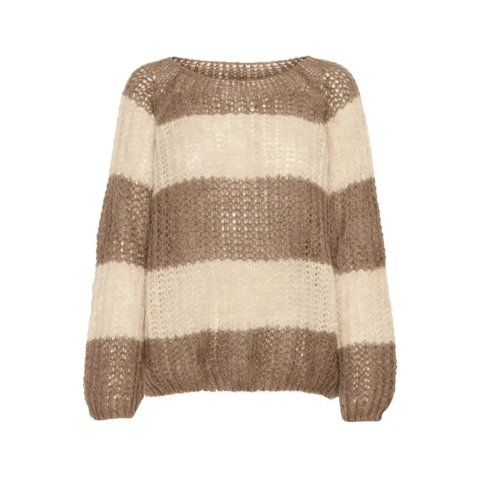 Pulz Jeans Maglione a righe con collo rotondo a maniche lunghe donna Peyton