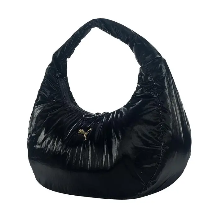 Borsa a Tote Trendy con Zip a Forma di Raviolo Tessuto Donna Nera 091299-04 Black,OSFA