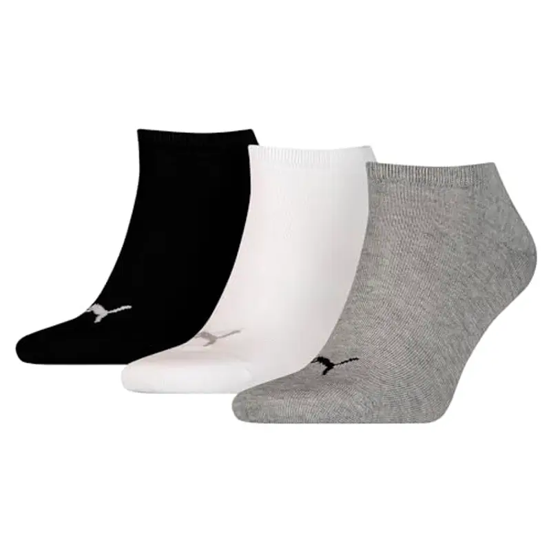 PUMA calzini sportivi unisex, confezione da 3, Uomo, 57000-43-46, Nero - bianco - grigio