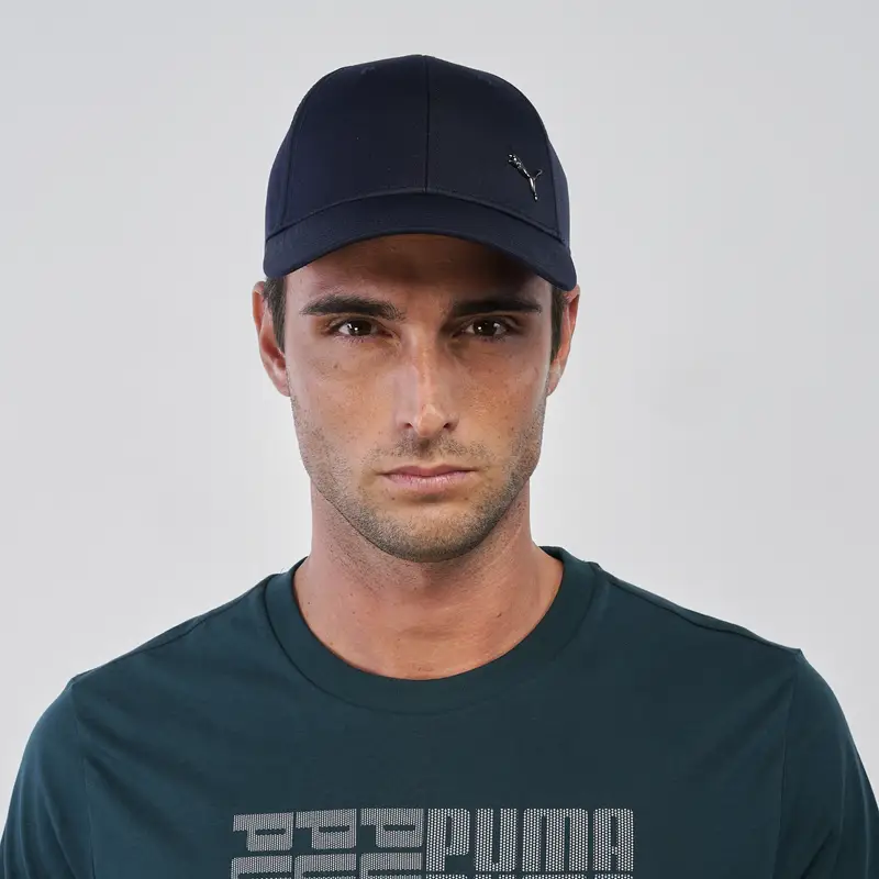 PUMA Cappellino blu sportivo da uomo con visiera e logo in rilievo