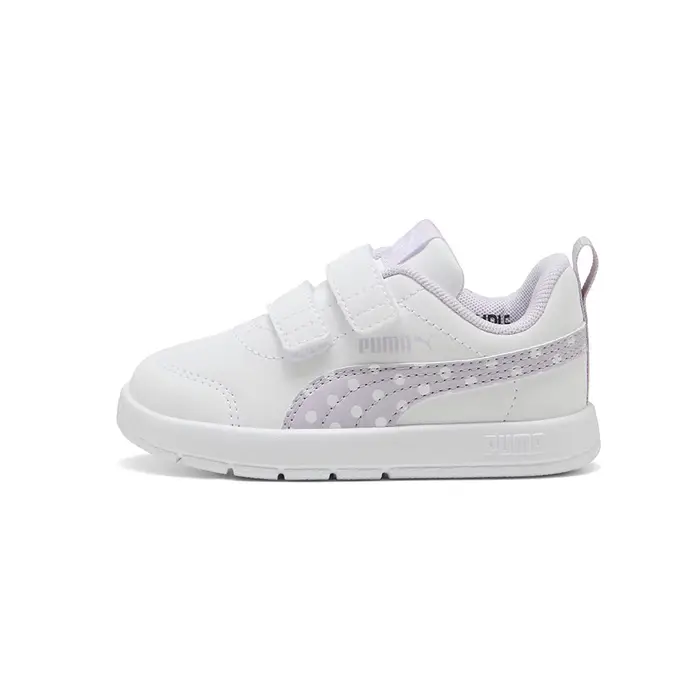 Puma Courtflex V3 Td Bianco Lilla Pois - Scarpe da Ginnastica Bambina EUR / UK
