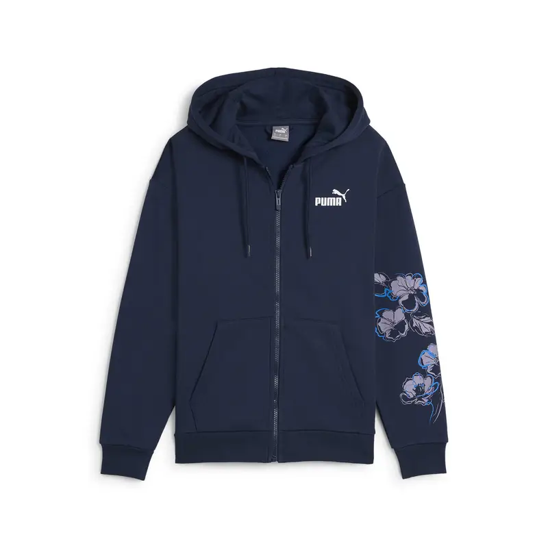 Felpa con cappuccio a zip intera ESS+ FLORAL VIBES da donna PUMA Club Navy Blue | Puma Blu navy
