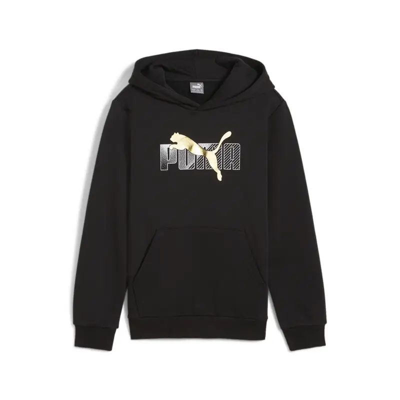 Felpa con cappuccio ESS+ LOGO LAB Holiday per ragazzi PUMA Black | Puma Nero