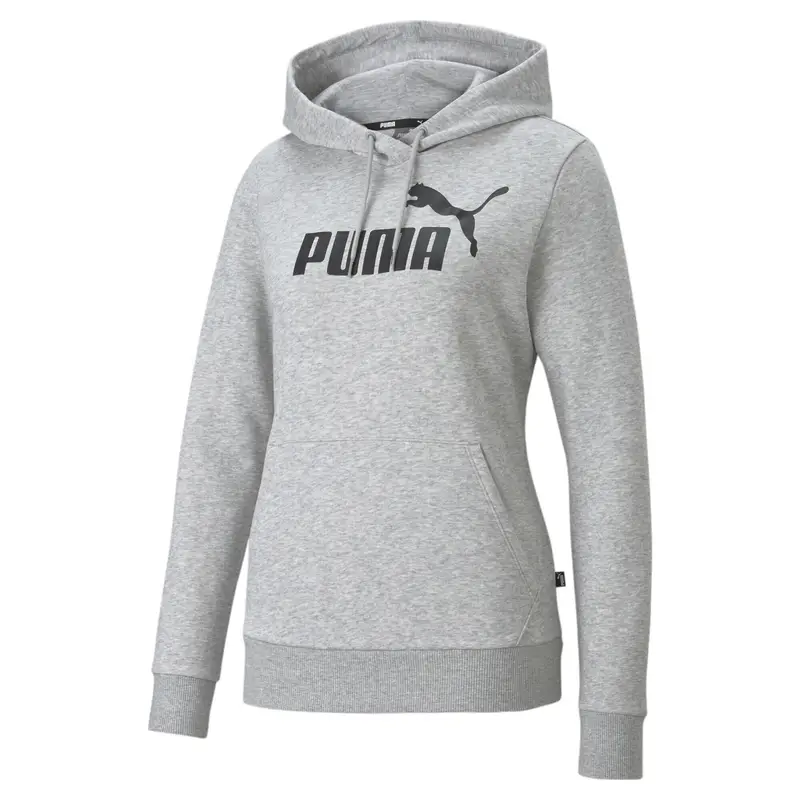 Felpa con cappuccio Essentials con logo da donna PUMA Light Gray Heather | Puma Grigio
