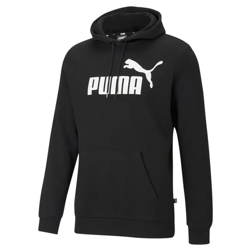 Felpa con cappuccio Essentials con logo grande da uomo PUMA Black | Puma Nero
