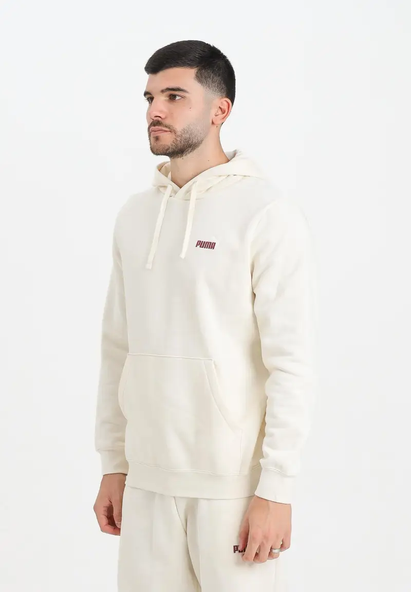 Felpa con cappuccio Essentials panna da uomo