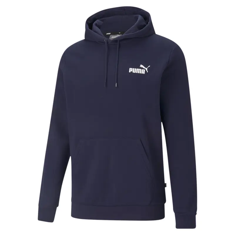 Felpa con cappuccio Essentials Small Logo da uomo PUMA Peacoat Blue | Puma Blu scuro