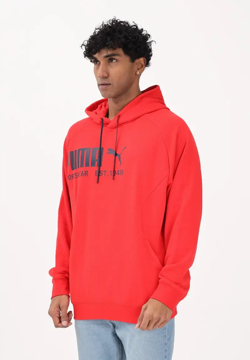 Puma Felpa con cappuccio Sport rossa da uomo