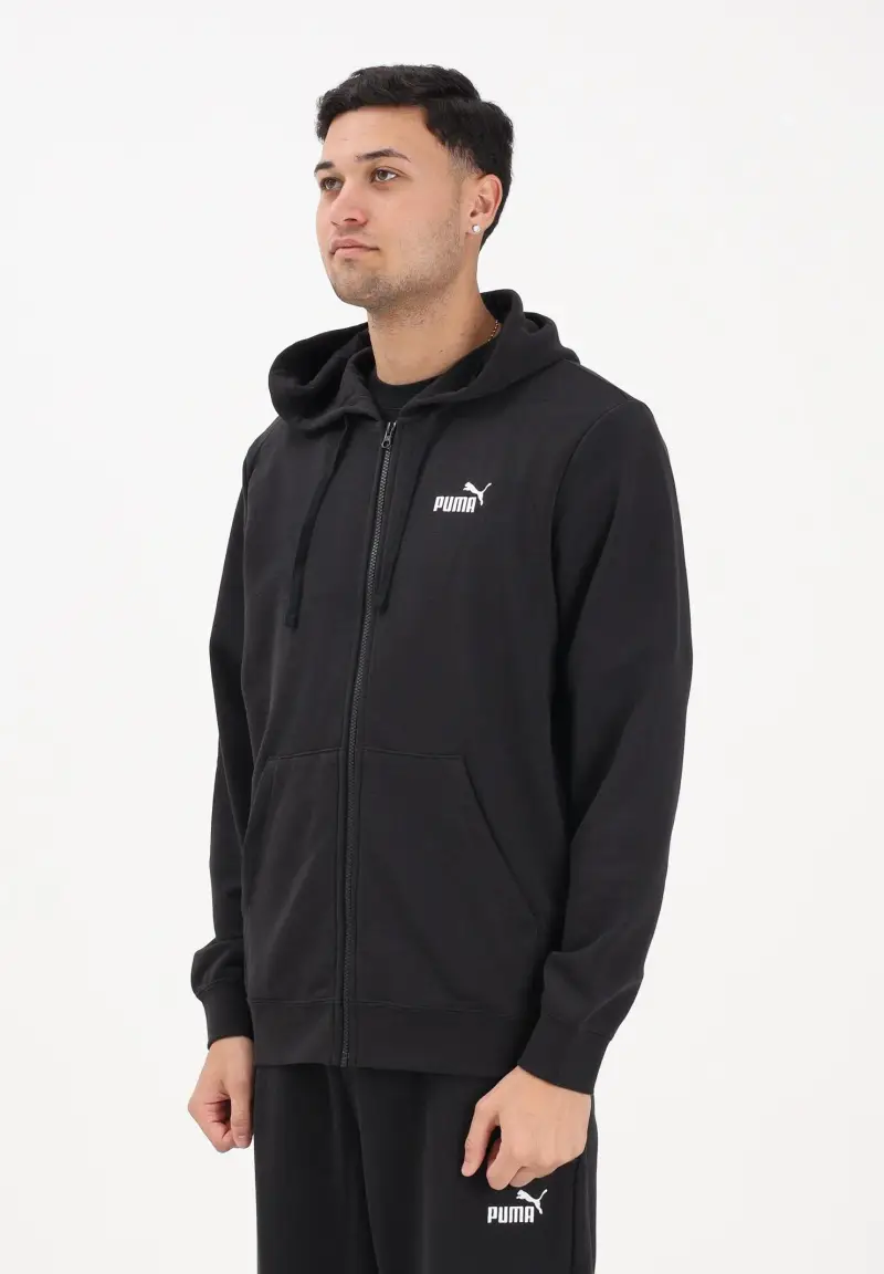 Puma Felpa con zip Essentials nera da uomo