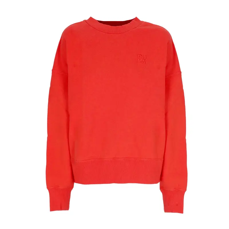 Puma Felpa Leggera Girocollo Donna Infuse Crewneck Burnt Red