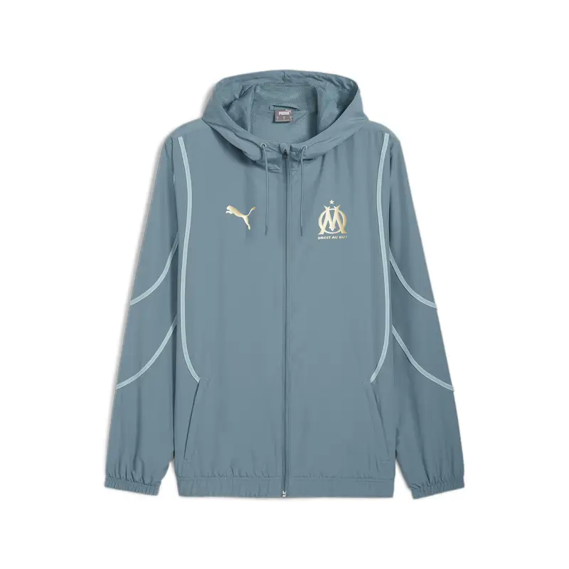 Giacca in tessuto pre-partita Olympique de Marseille da uomo PUMA | Puma Blu turchese