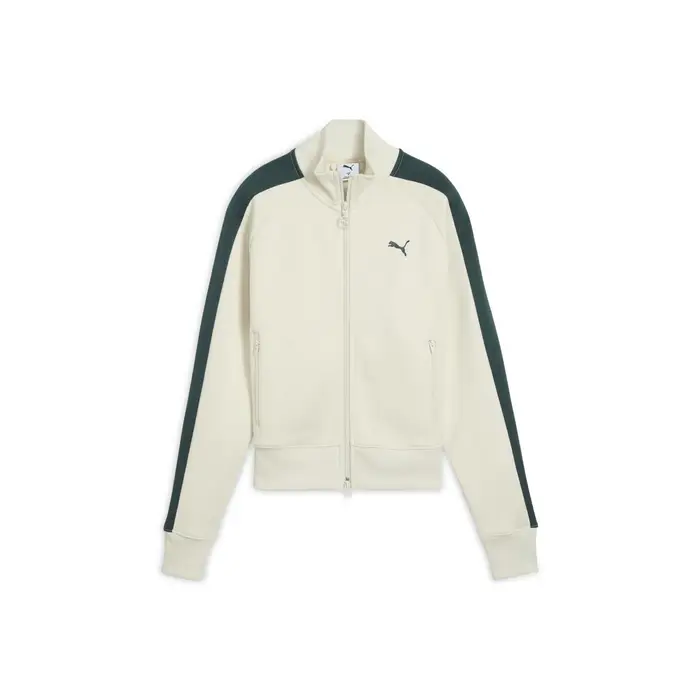 Giacca Puma T7 Always On Logo Pista Stretta Collo Alto Zip Manica Lunga Raglan Corta Doppia Zip Donna Giacca Bianca 631965-92 L