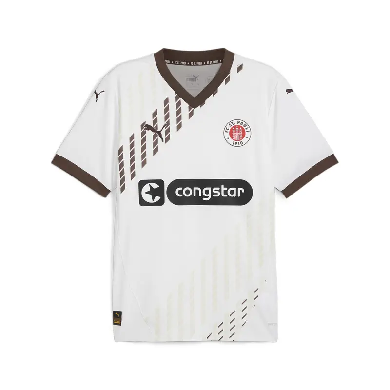 Maglia gara Away FC St. Pauli 24/25 da uomo PUMA White Espresso Brown | Puma Bianco