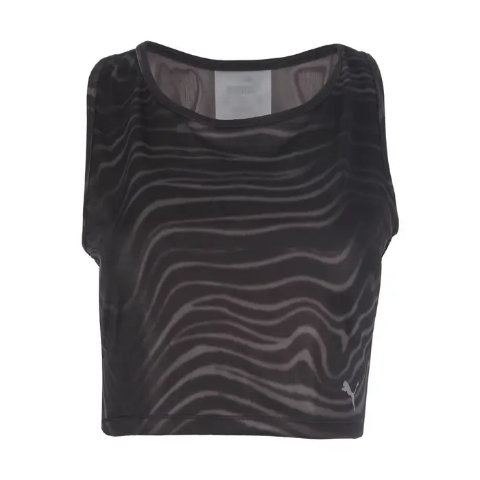 Puma Maglietta intima STUDIO AOP CROP TANK Nero