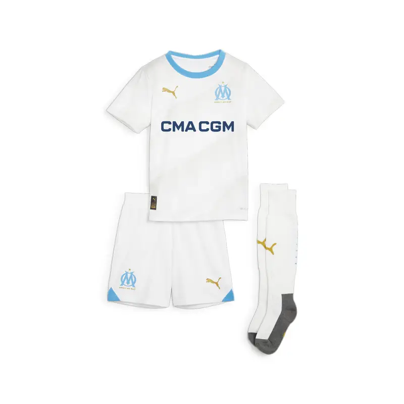 Mini completo Home Olympique de Marseille 23/24 PUMA White Clyde Royal Blue | Puma Bianco