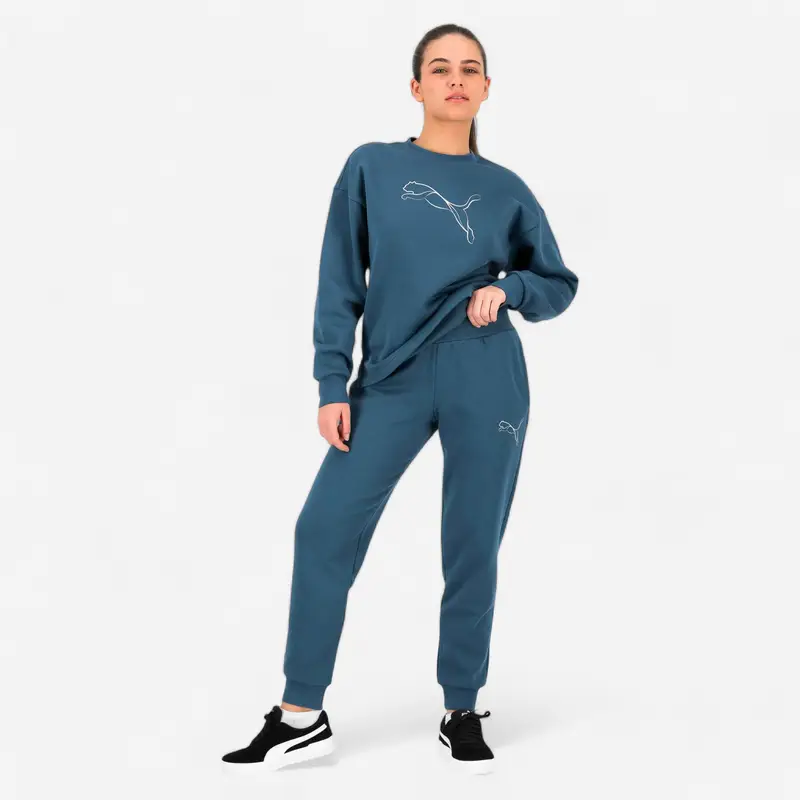 Pantaloni tuta Puma donna regular fit traspiranti blu | Puma Blu grigio