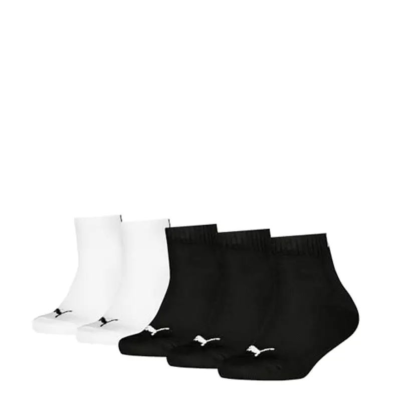 PUMA Plain Quarter, Calzini Unisex - Bambini e ragazzi, Nero Bianco
