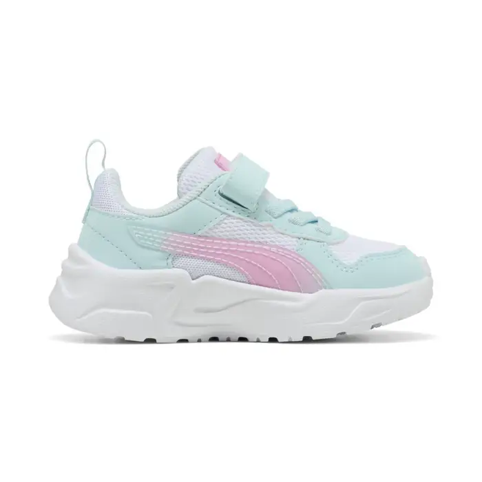 PUMA Scarpe da ginnastica per bambina bianche e azzurre con strappo