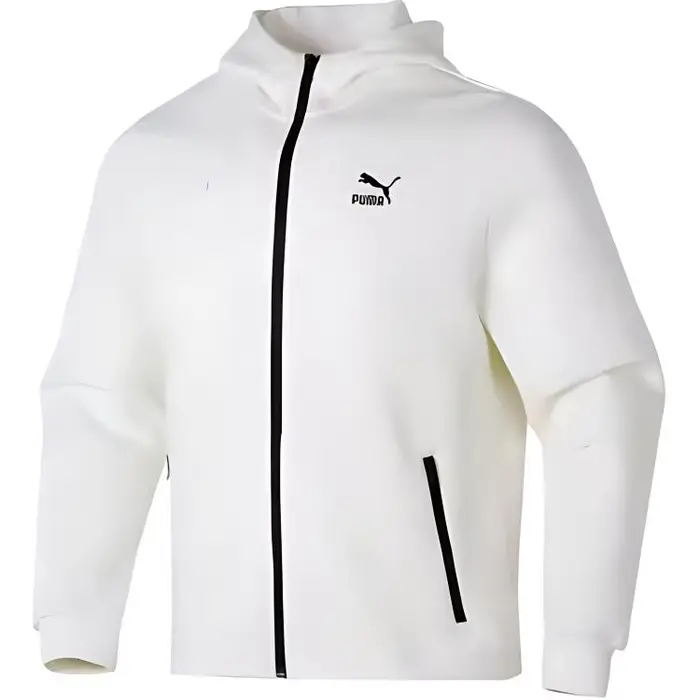 Serie Lifestyle Sportivo Giacca Lunga con Cappuccio e Zip Casual da Uomo Giacca Bianca 625208-65 L