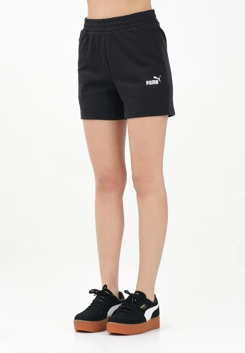 Puma Shorts sportivo nero da donna con logo ESS N. 1